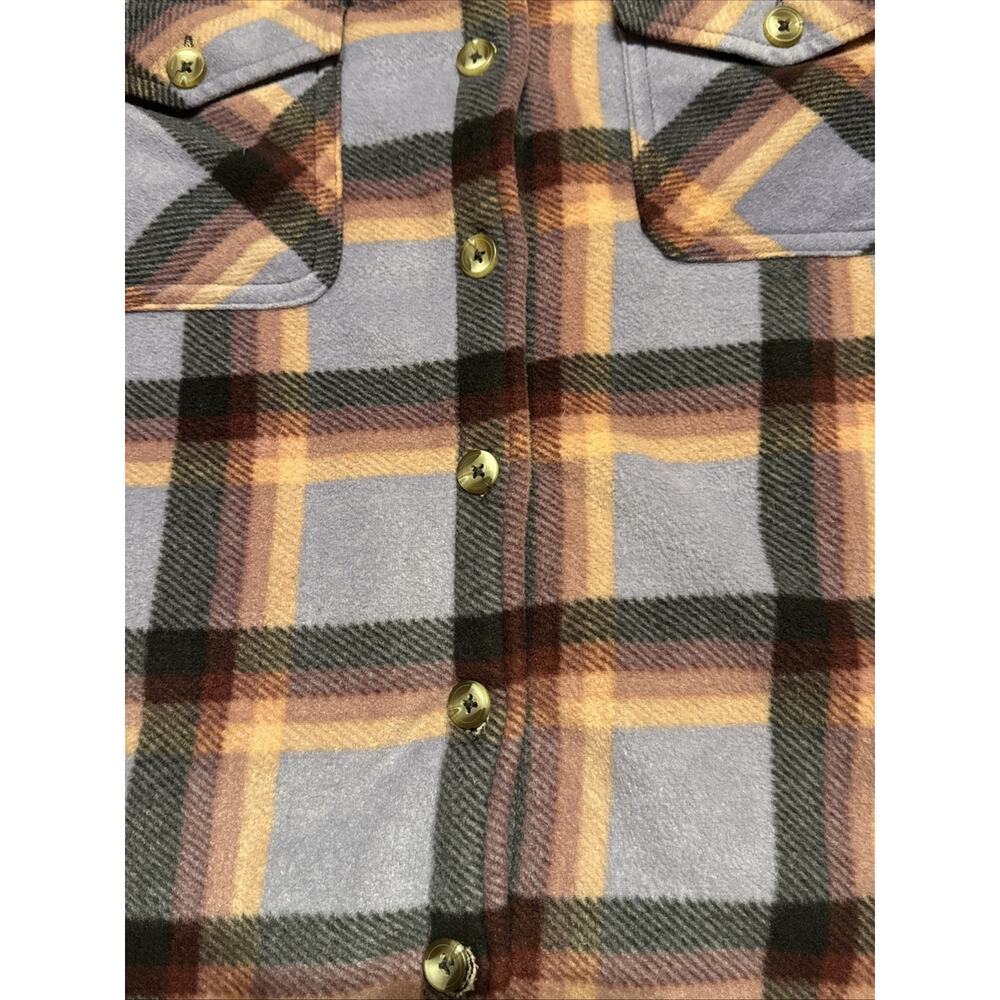 Womens SAGE Collective Shirt Jacket Plaid Fleece Sherpa Lined Shacket Sz Large - Picture 5 of 7
